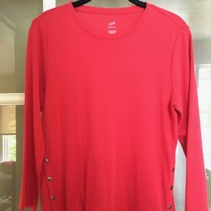 JJill Red Top with Button Trim Size S